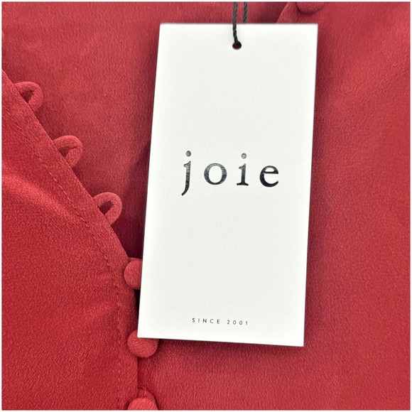 JOIE Shariana Long Sleeve Silk Top In Crimson Size Small NWT - Picture 7 of 10